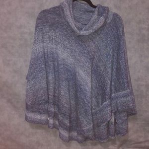 Blue cozy poncho with optional buttons on side